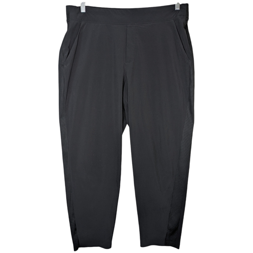 Athleta Brooklyn Ankle Pant 16 Black Pockets Travel Pull On Mid Rise